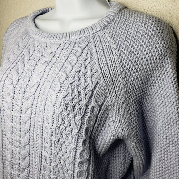 NWT J Crew Sz XXS Chunky Cable Knit Sweater, Lilac (1295 - Picture 4 of 7